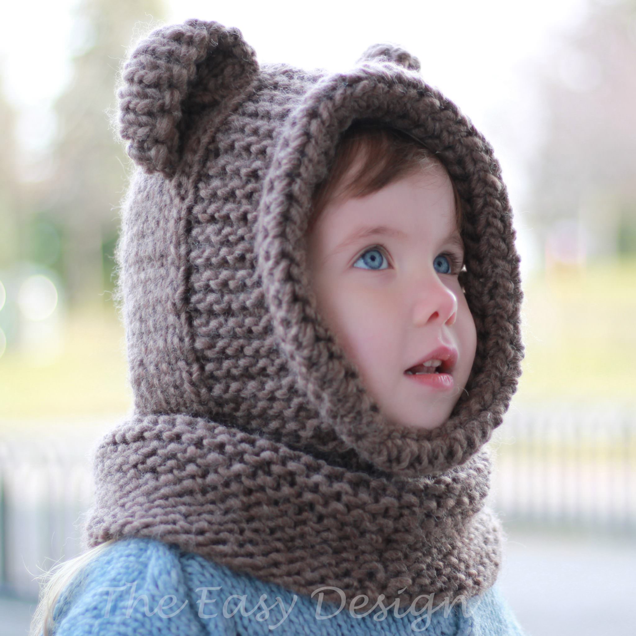 Brian Bear / Hooded cowl - Knitting pattern - The Easy Design