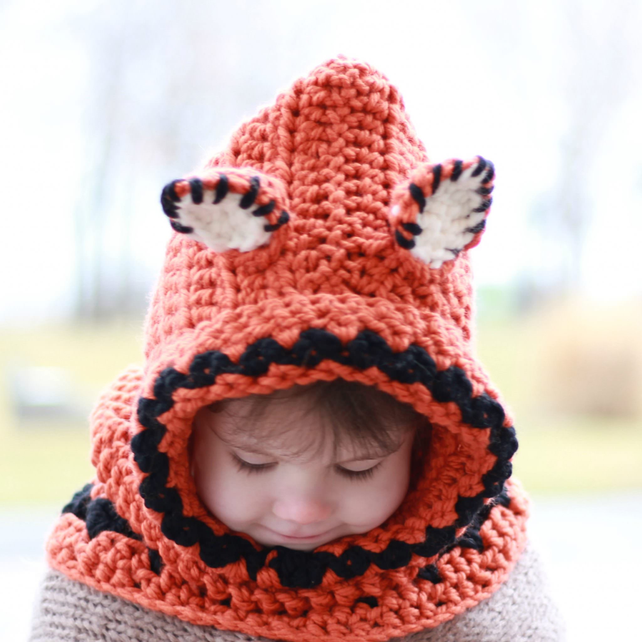Crochet Pattern the Fáline Fox Hat and Cowl Set baby, Toddler, Child Sizes  -  Australia